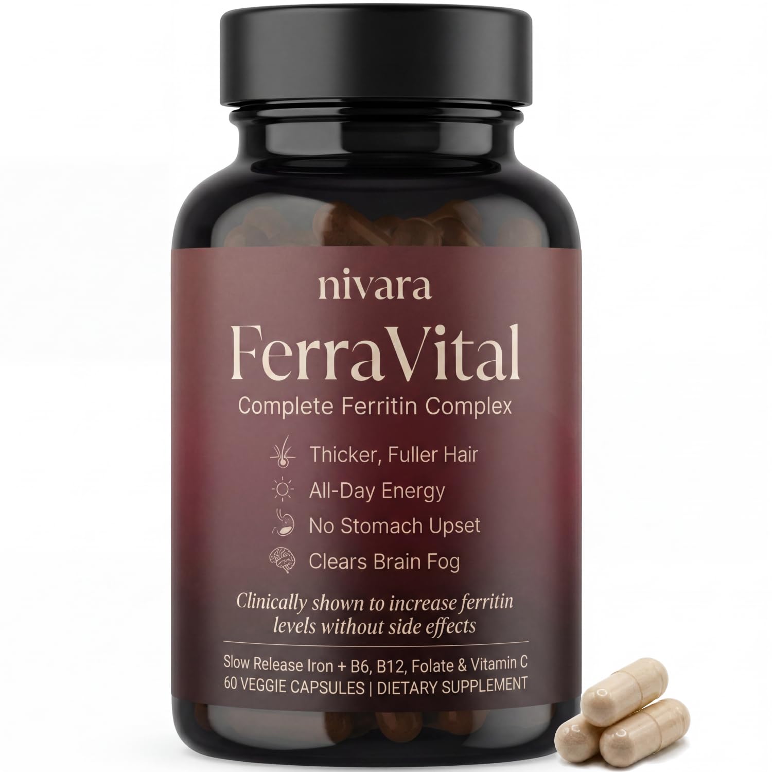 Nivara FerraVital frente del envase muestra presentación y beneficio de soporte de hierro