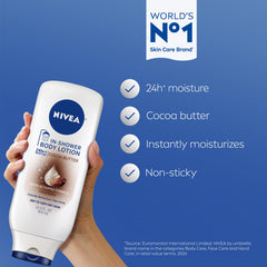 NIVEA textura cremosa de la loción con manteca de cacao para suavizar
