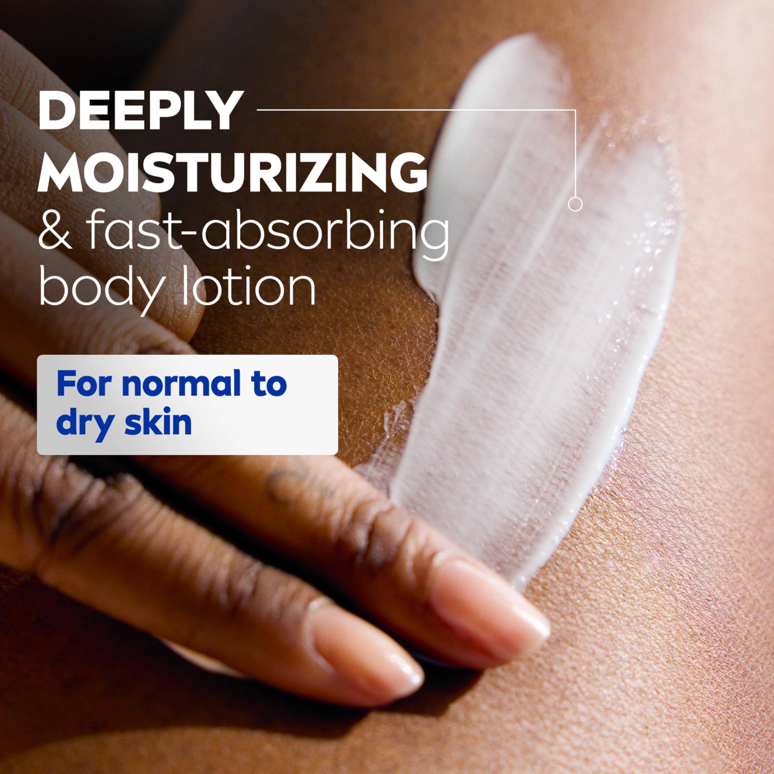 NIVEA lotion dispensed on hand illustrating 72-hour moisture and smoothness