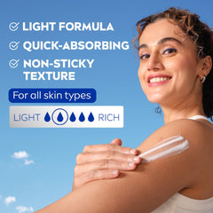 NIVEA textura cremosa en primer plano que muestra absorción rápida
