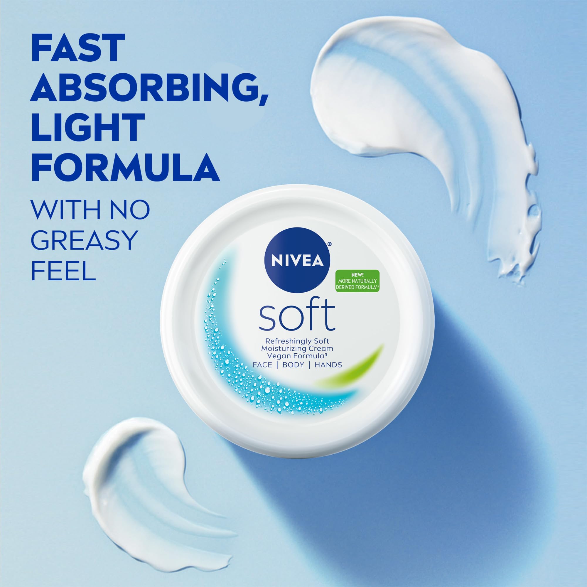 NIVEA Soft aplicación en rostro mostrando absorción ligera