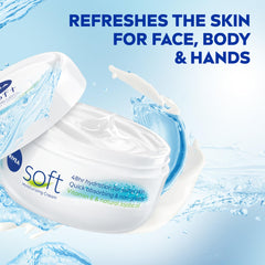 NIVEA Soft envase abierto mostrando crema ligera y cremosa