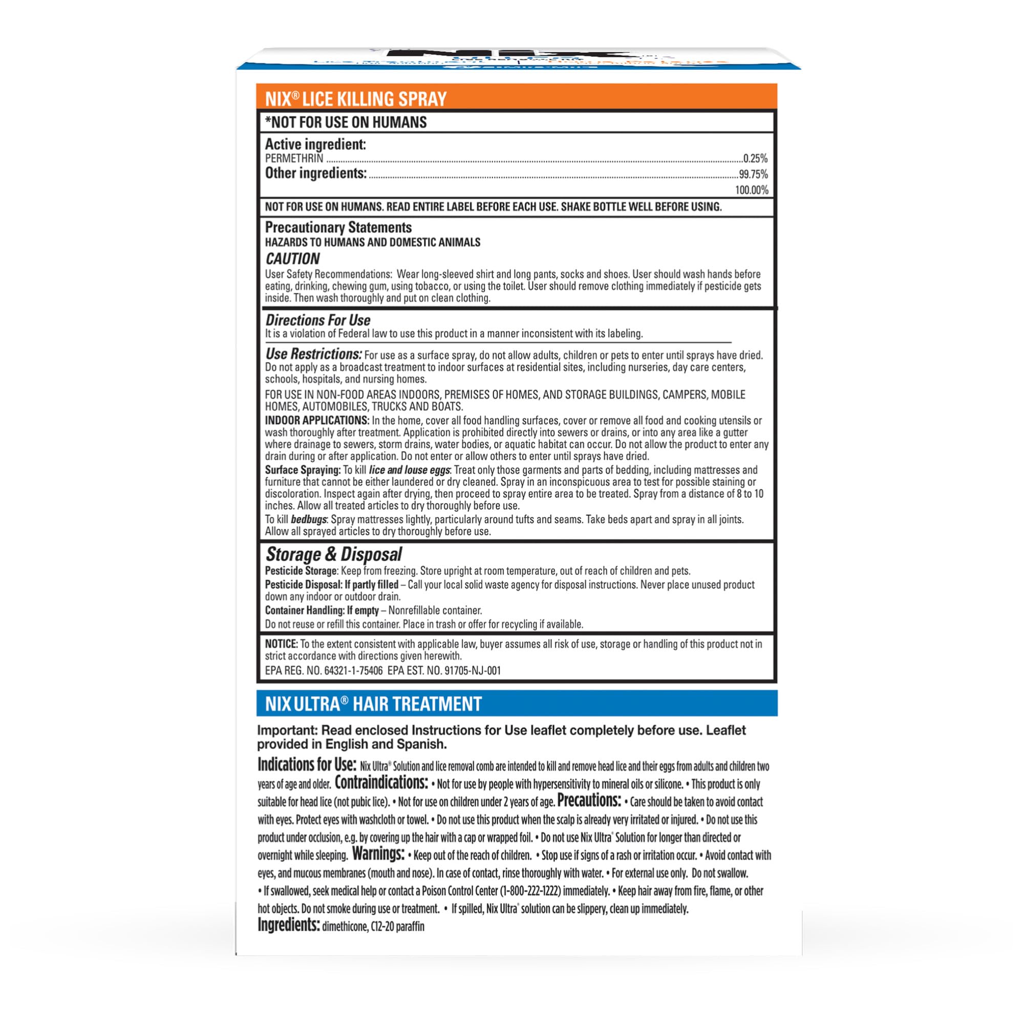 Nix etiqueta con información e ingredientes para uso informado y seguro