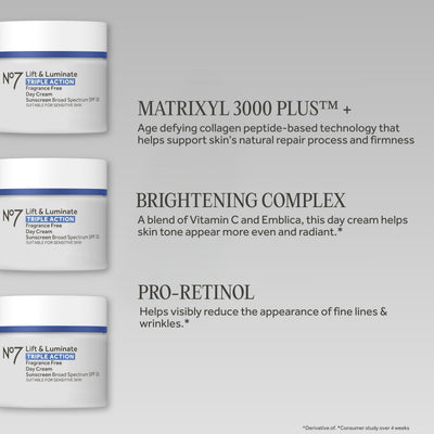 No.7 etiqueta trasera con ingredientes y protección SPF