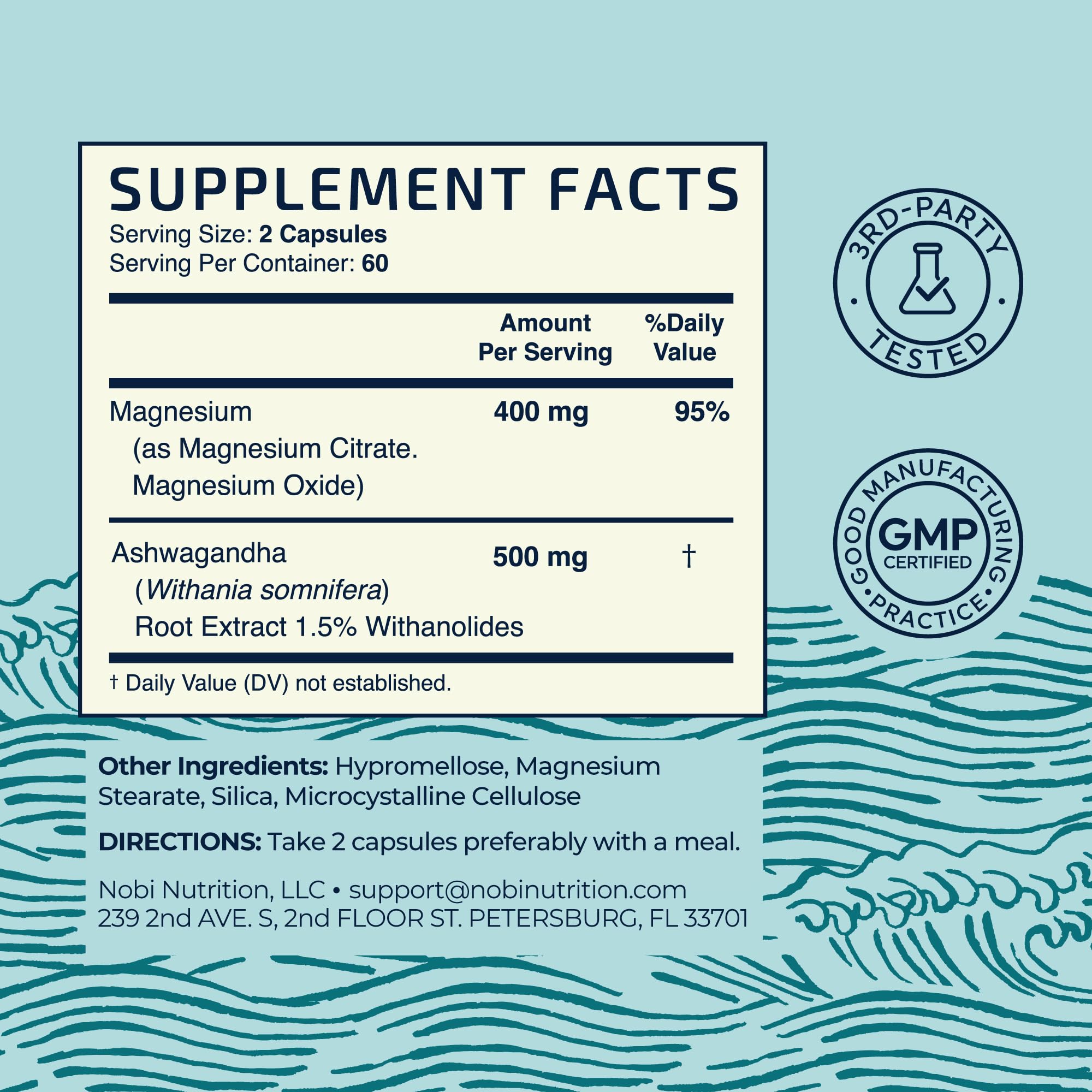 Nobi Nutrition etiqueta con tabla nutricional y contenido por porción claro