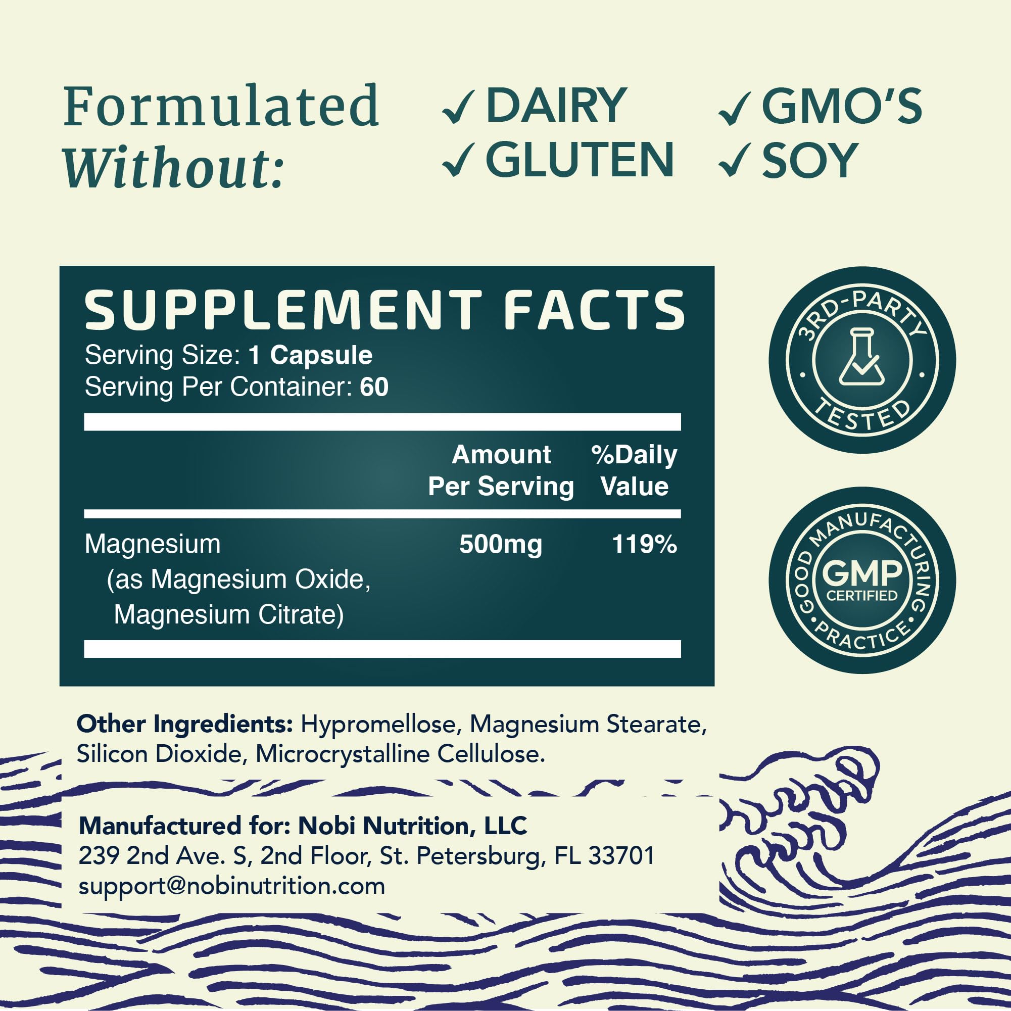 Nobi Nutrition comparación de tamaño para facilitar dosificación