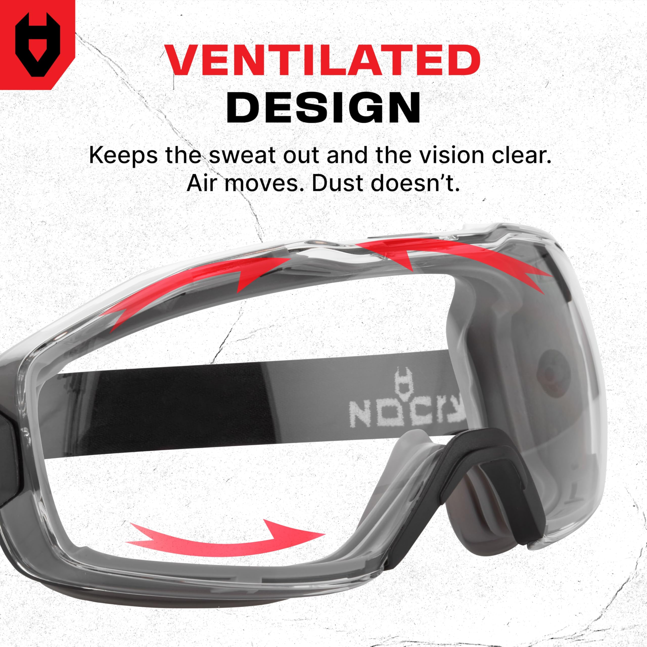 NoCry gafas en mano mostrando escala y tamaño práctico para uso diario