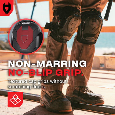 NoCry knee pads in use on concrete offering real-world protection benefit