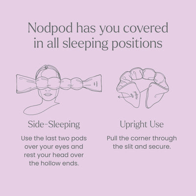 nodpod máscara en congelador que ilustra su uso frío y alivio refrescante