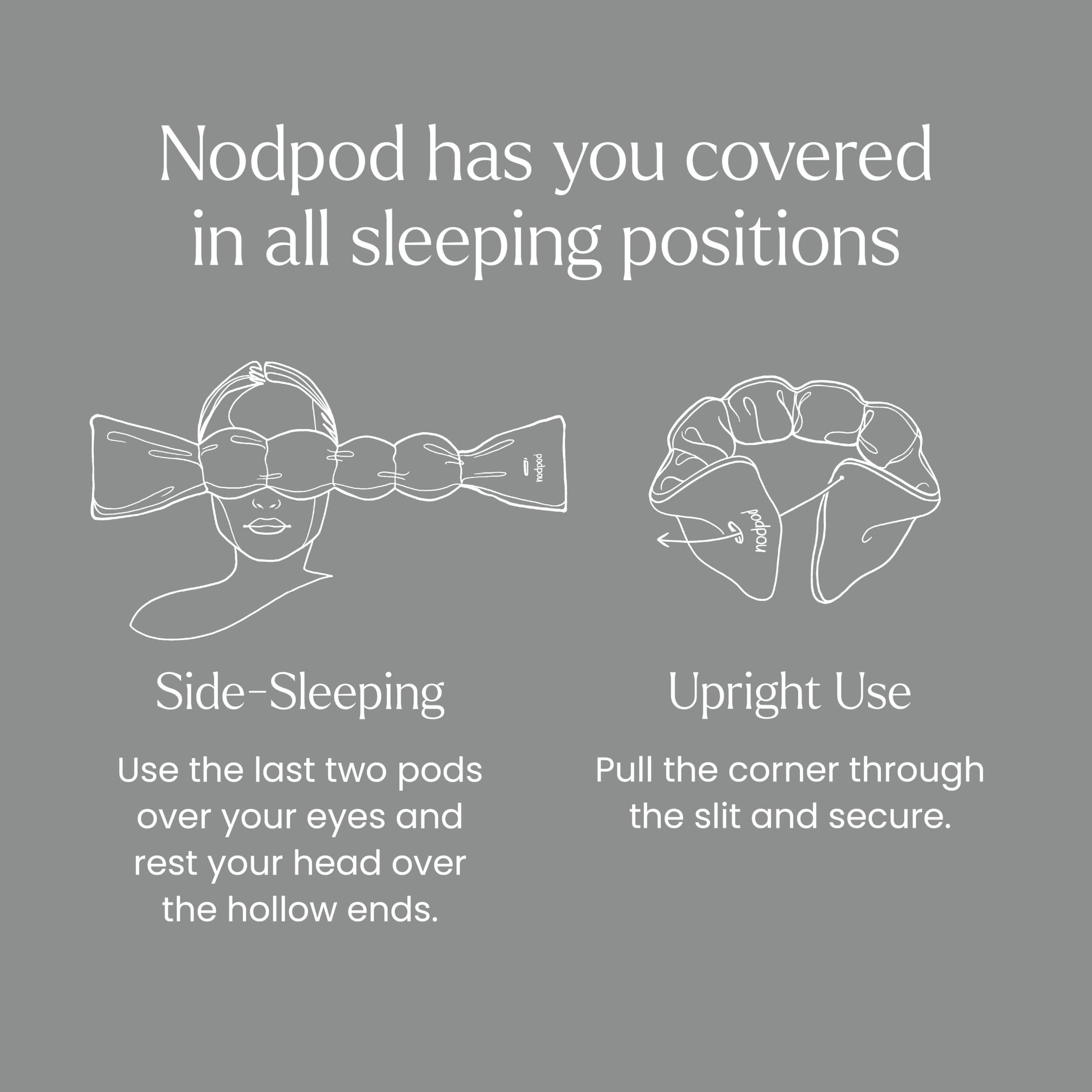 nodpod persona durmiendo de lado usando máscara para mejor descanso