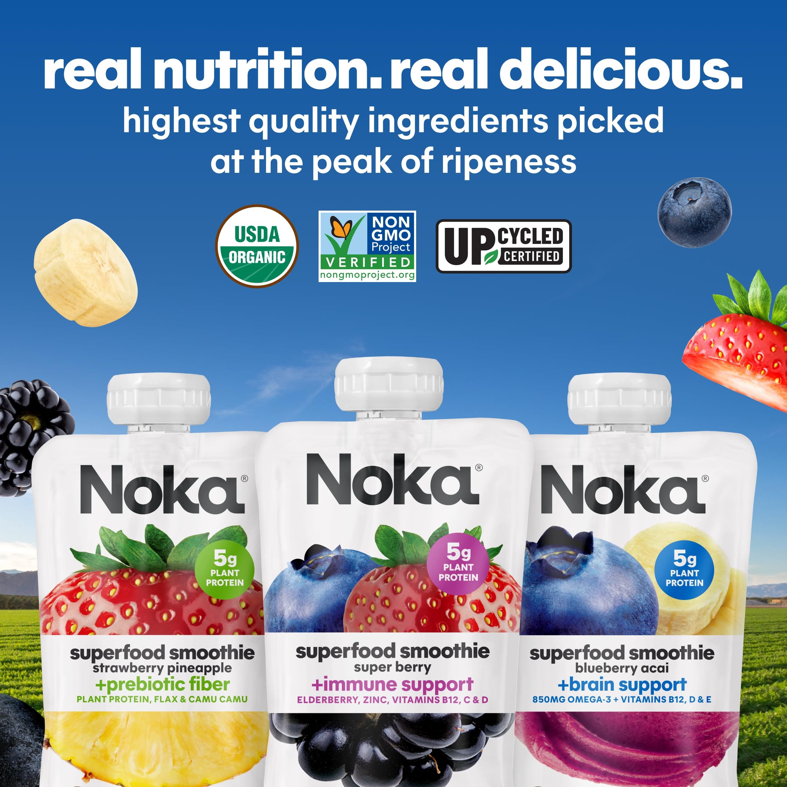 NOKA pouch inside a school lunchbox illustrating allergy-safe snack