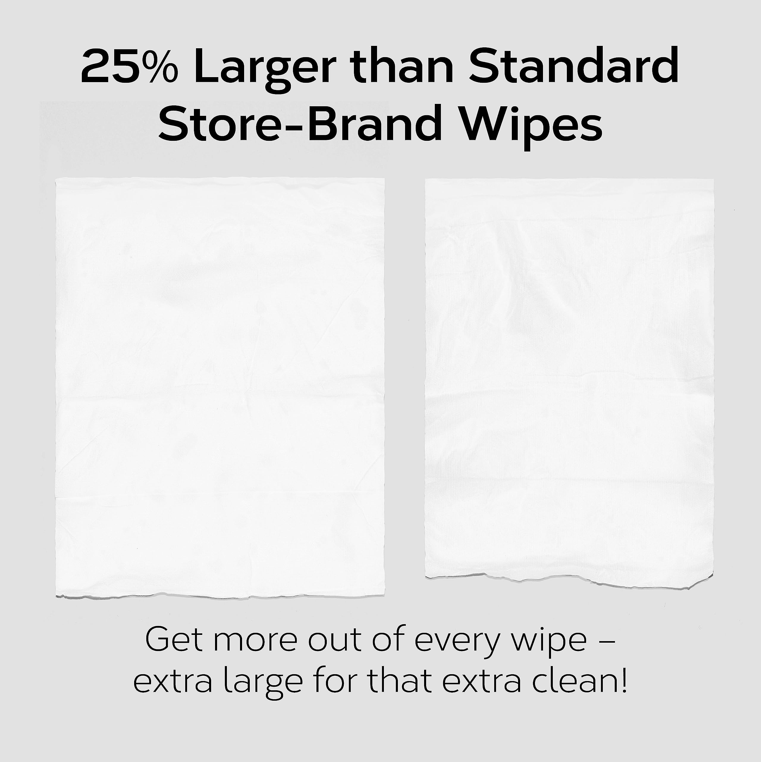 Nolla single wipe extended to show large size and better coverage benefit