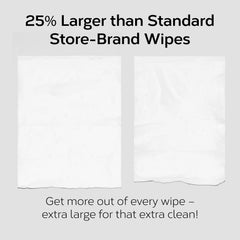 Nolla single wipe extended to show large size and better coverage benefit