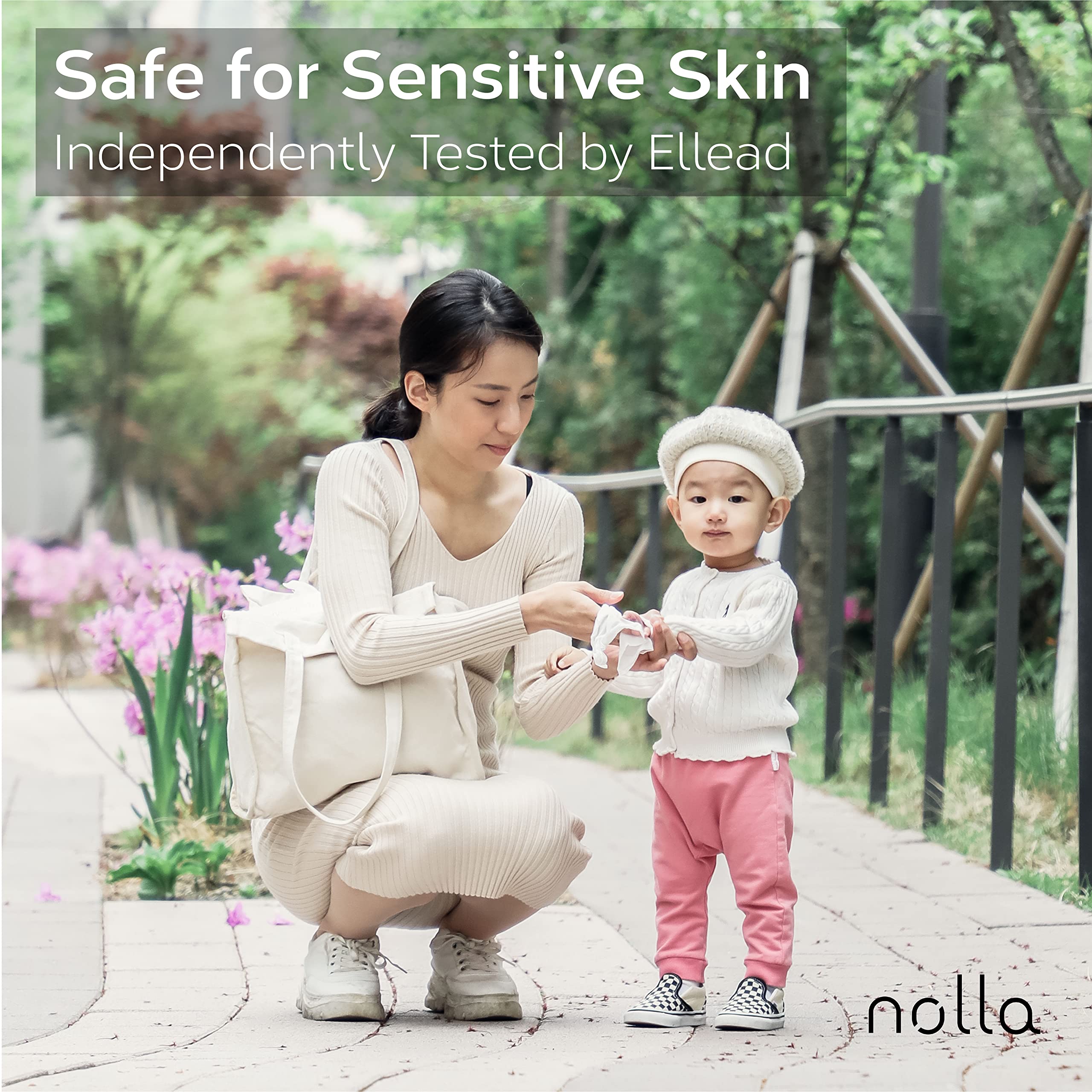 Nolla wipes placed on bathroom counter showing everyday personal care benefit
