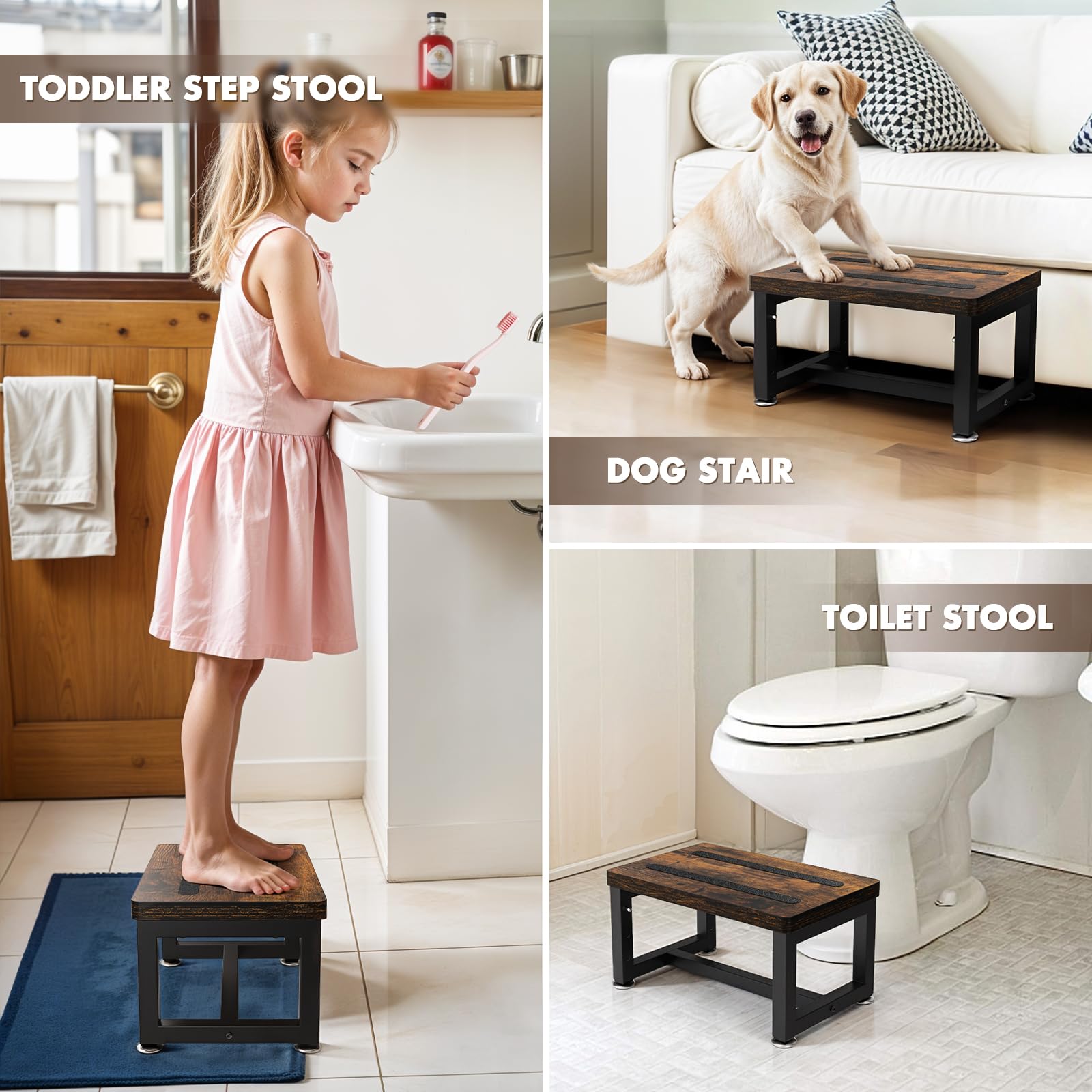 NomNest banqueta en baño como ayuda al lavabo, estética y funcionalidad