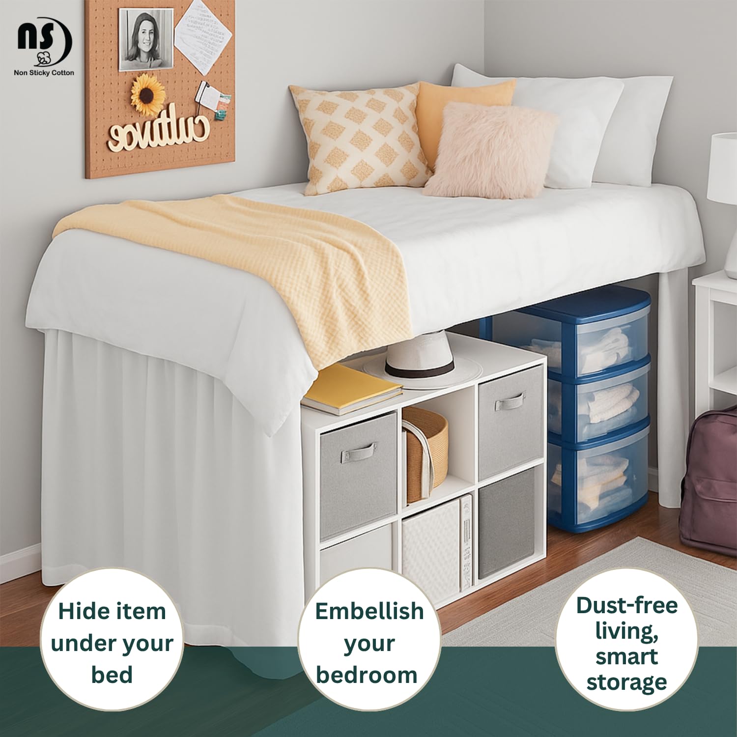 NON Sticky cotton etiqueta con instrucciones de lavado y cuidado claras