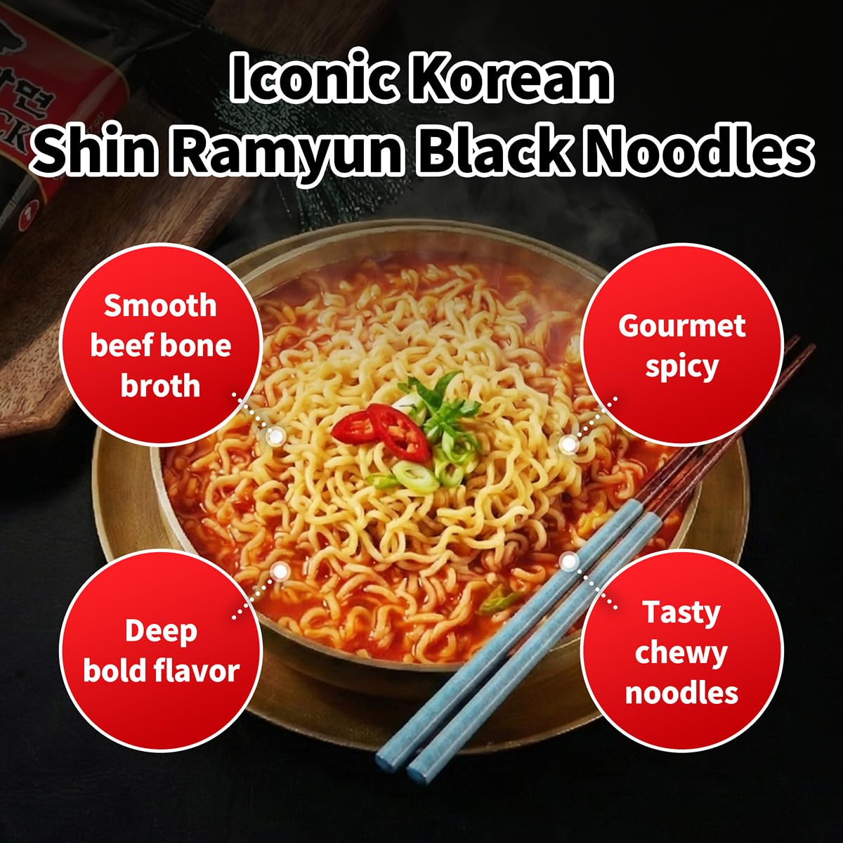 Nongshim detalle del caldo de hueso con aspecto sabroso y profundo