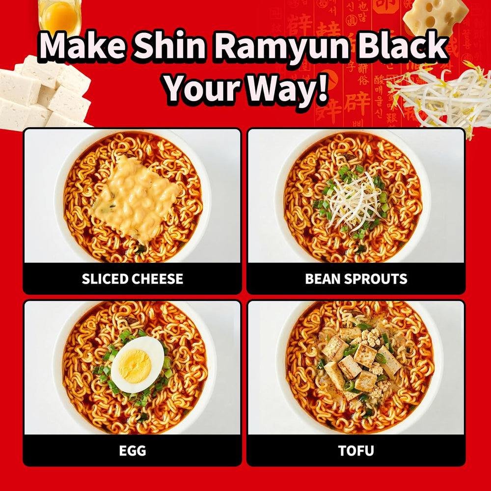 Nongshim Shin Ramyun Black pack de seis en despensa para almacenamiento