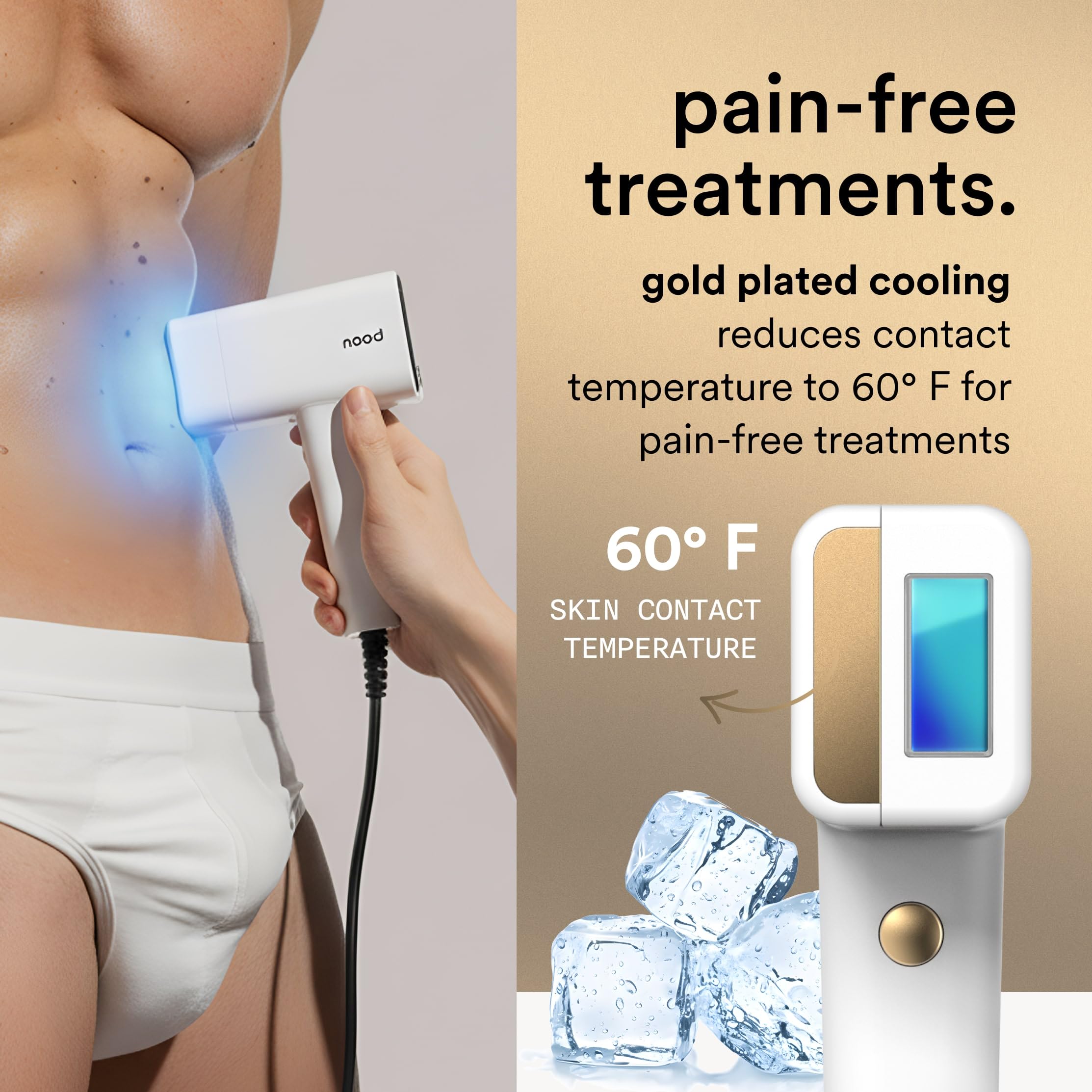 Nood Flasher Pro al lado de una mano para comparar tamaño práctico