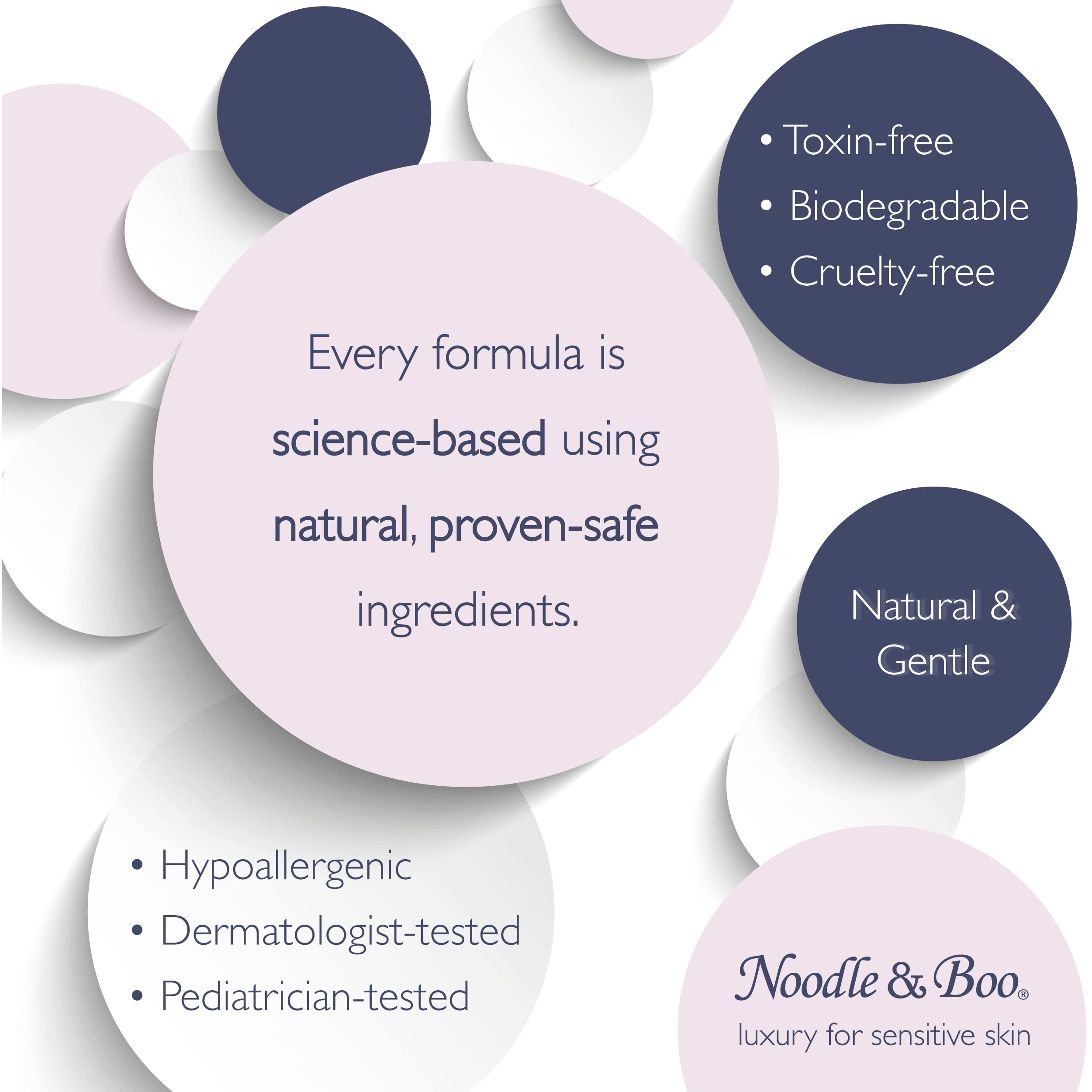 Noodle & Boo etiqueta con ingredientes y certificaciones para seguridad