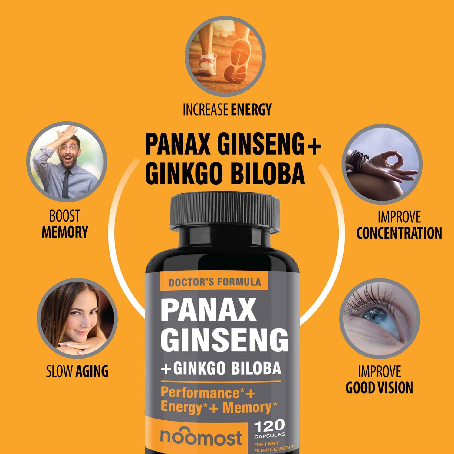 Polvo de extracto de ginseng rojo NooMost en primer plano, evidencia de origen vegetal
