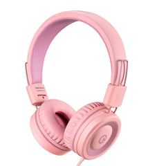 noot products front view soft pink headphones showing shape and kid-friendly design
