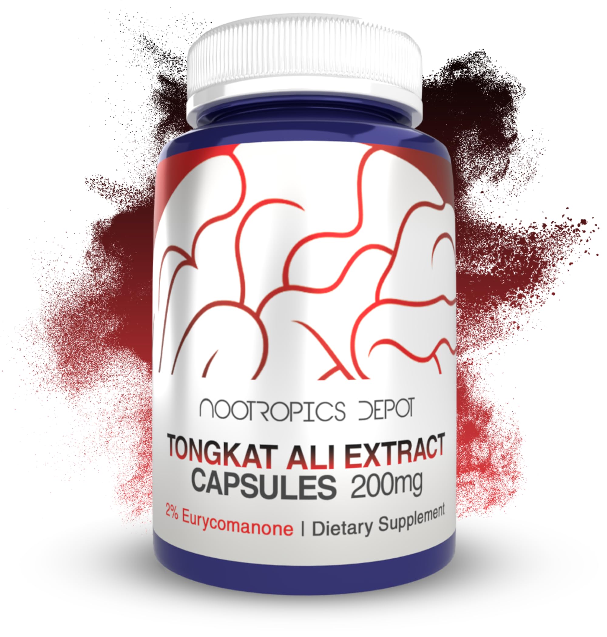 Nootropics Depot frasco frontal mostrando cápsulas y sello de estandarización