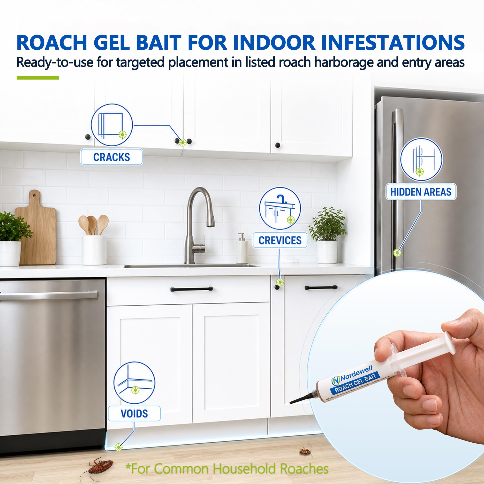 Nordewell bait applied under sink demonstrating discreet placement and reduced visible exposure