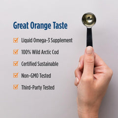 Nordic Naturals detalle de la etiqueta con certificados de pureza y sostenibilidad