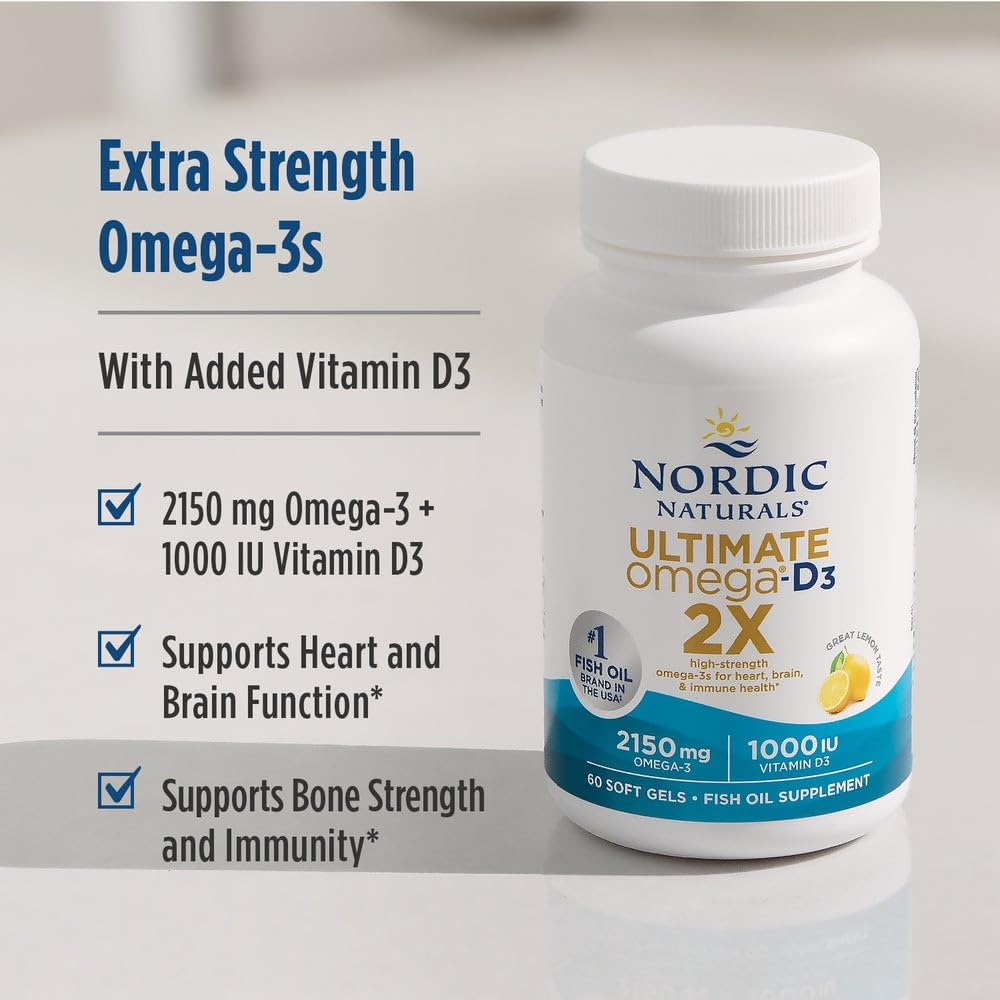 Nordic Naturals etiqueta con concentración EPA+DHA y vitamina D3 visible