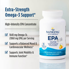 Nordic Naturals etiqueta con información de EPA, pureza y pruebas