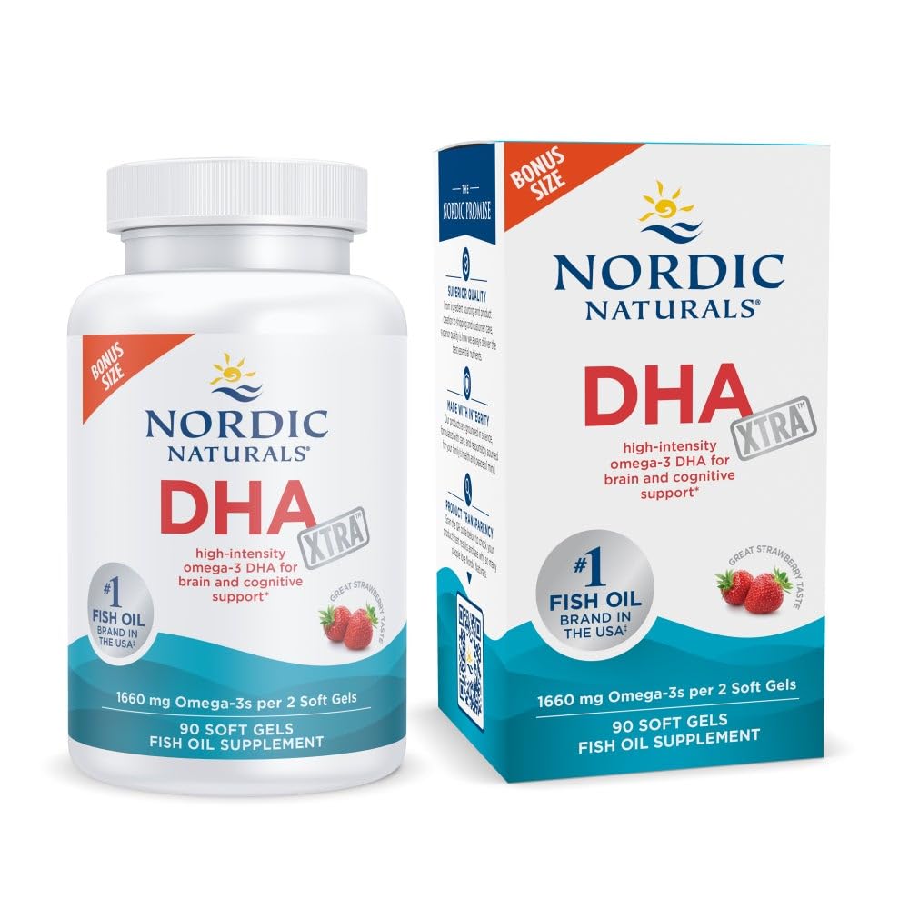 Nordic Naturals frasco frontal mostrando etiqueta y beneficio cognitivo
