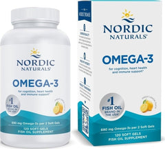 Nordic Naturals envase frontal mostrando 120 cápsulas y beneficios