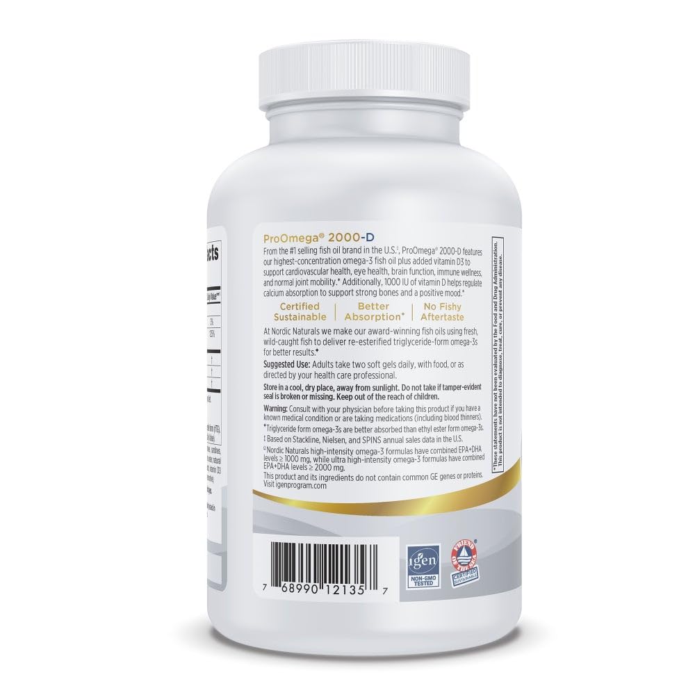 Nordic Naturals varias cápsulas dentro del frasco abierto, fácil de tomar