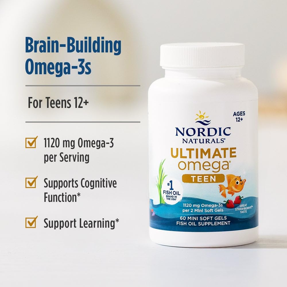 Nordic Naturals strawberry soft gel close up showing smooth texture and appeal