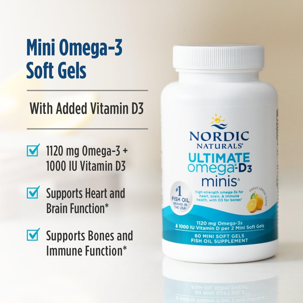 Nordic Naturals aceite de omega‑3 en textura brillante para absorción