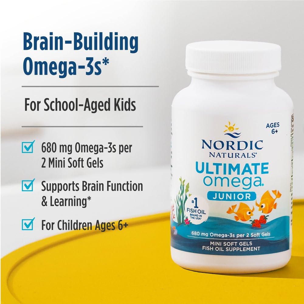 Nordic Naturals cápsula partida muestra gel y textura con liberación de sabor fresa