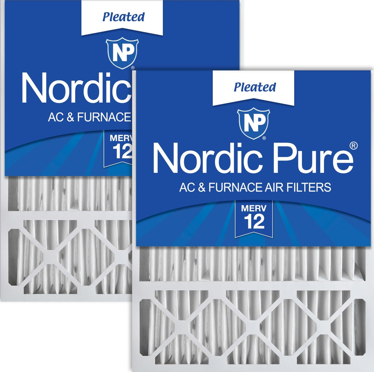 Nordic Pure vista frontal del empaque mostrando dimensiones y beneficio de ajuste preciso