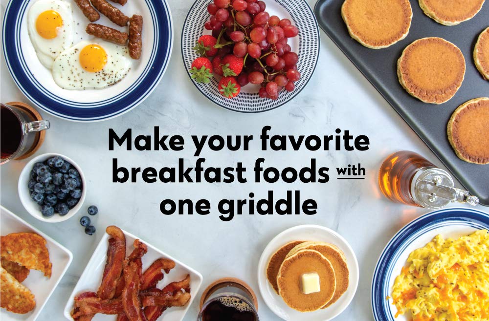 Nordic Ware plancha en parrilla de camping demostrando uso exterior versátil y calor uniforme