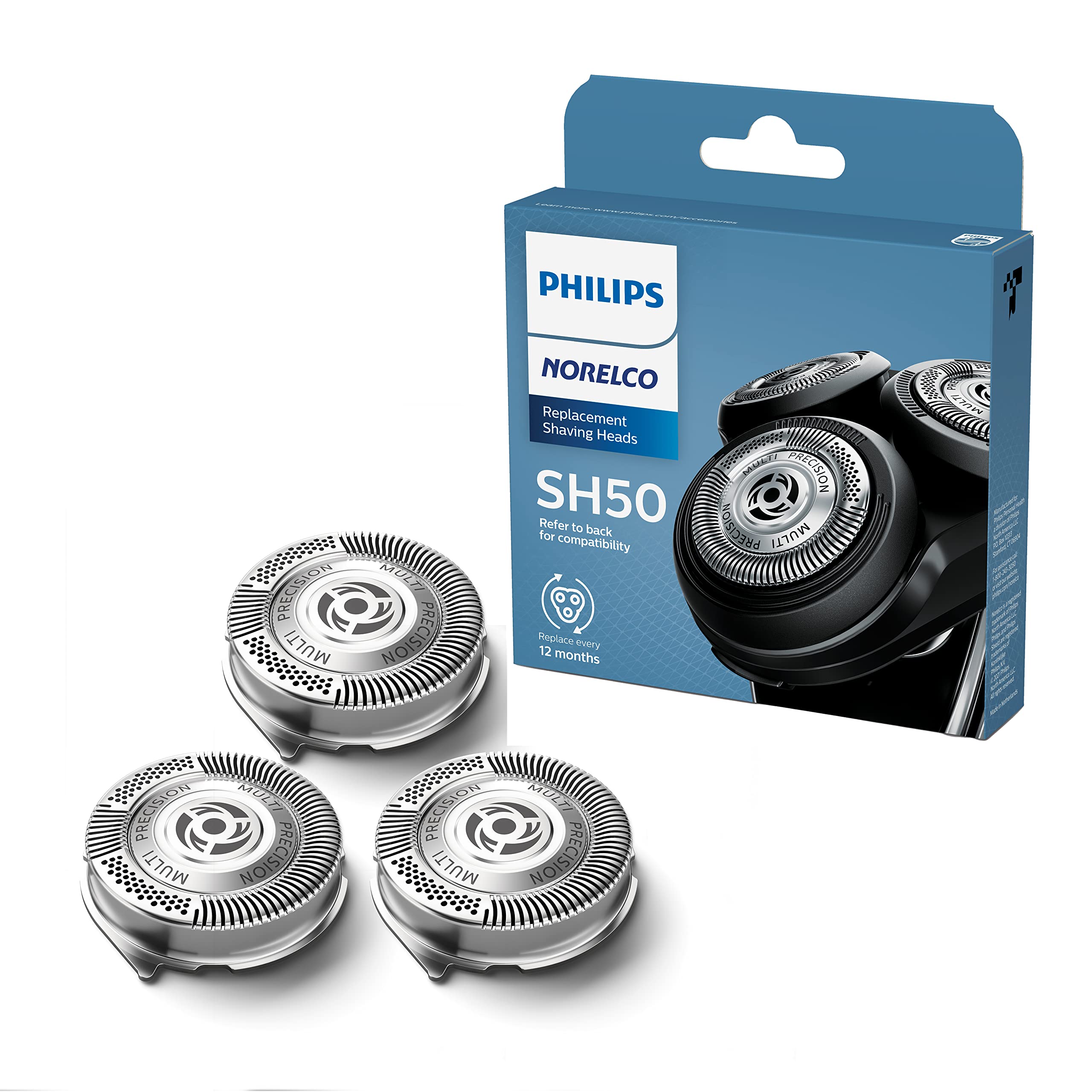 Philips Norelco cabezal frontal mostrando diseño y ajuste para rendimiento