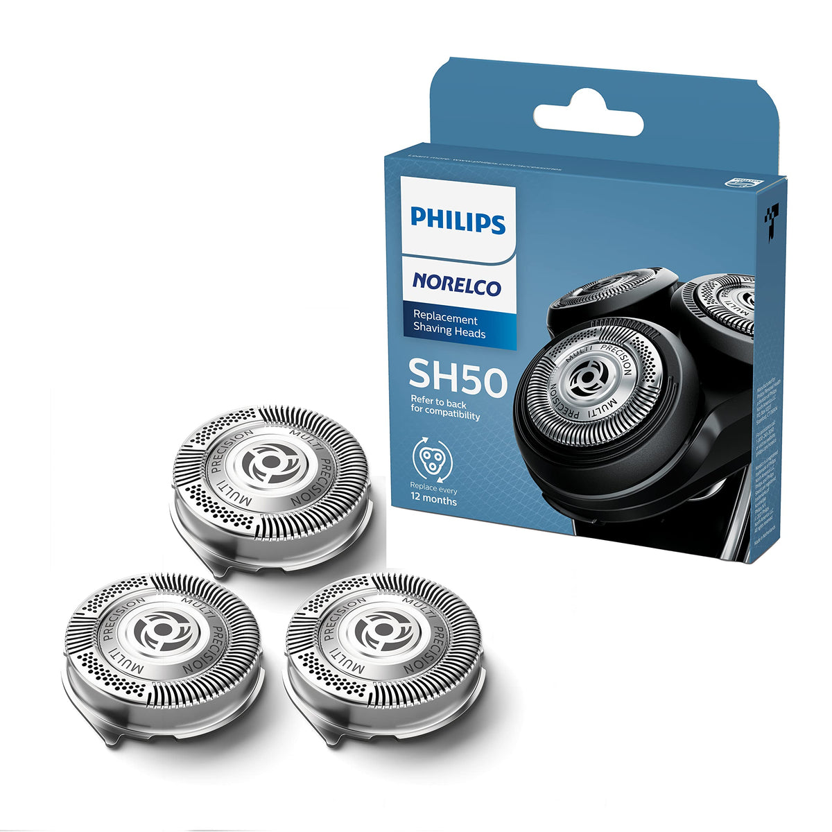 Philips Norelco cabezal frontal mostrando diseño y ajuste para rendimiento