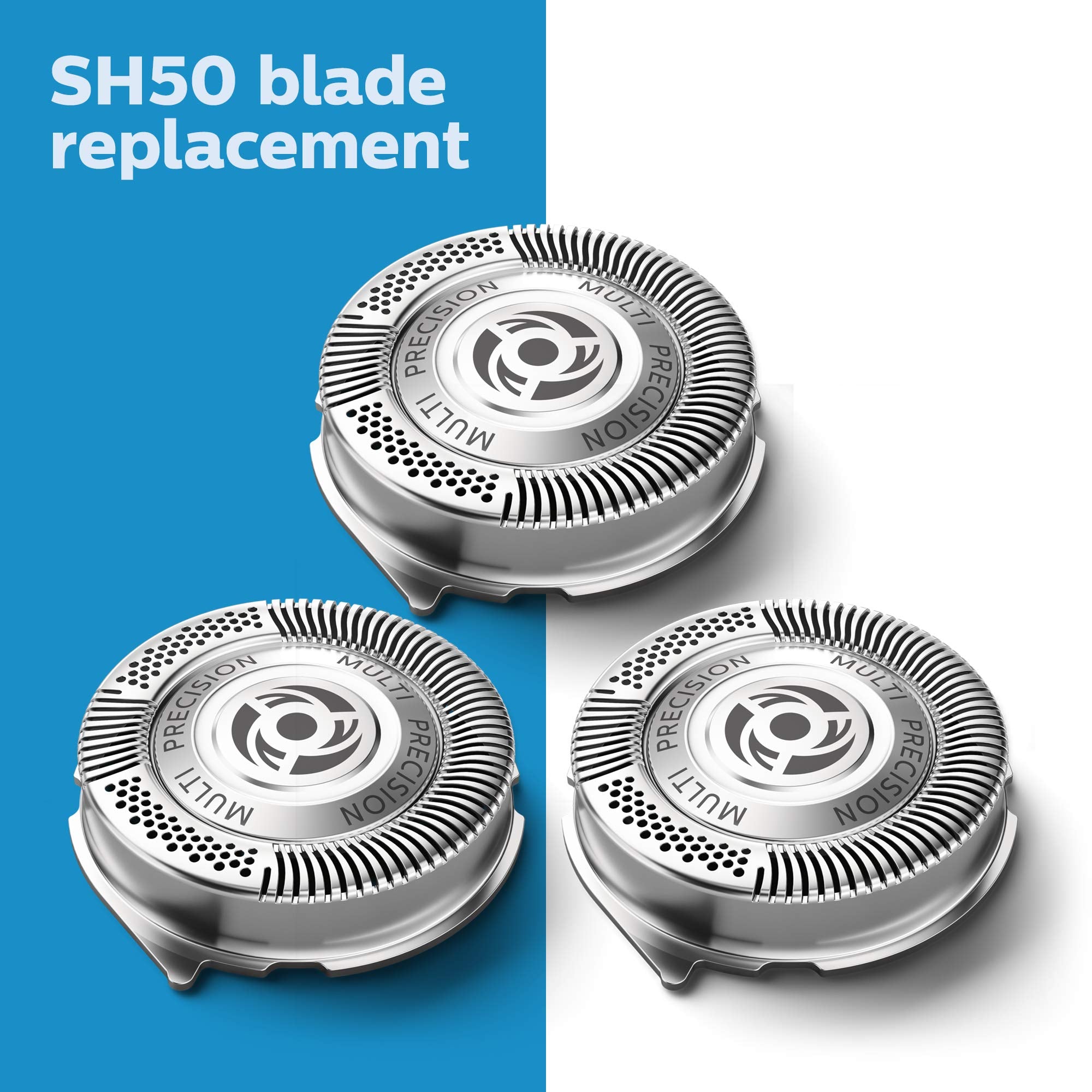 Philips Norelco detalle de las 45 cuchillas MultiPrecision para corte eficaz