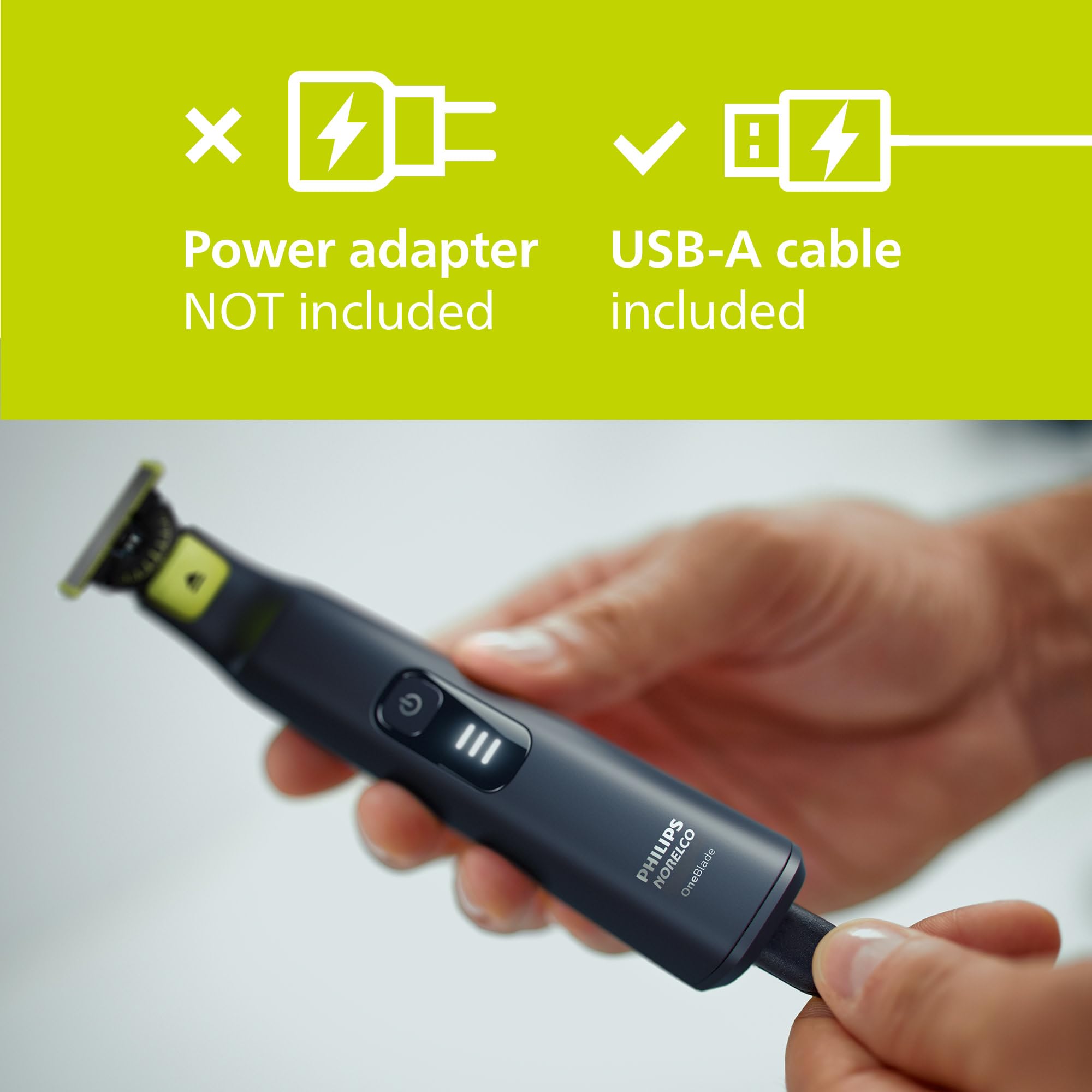 Norelco OneBlade Pro full kit layout including extra blade, pouch, and body comb for convenience