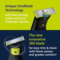 Norelco OneBlade Pro held in hand showing size and easier maneuverability benefit