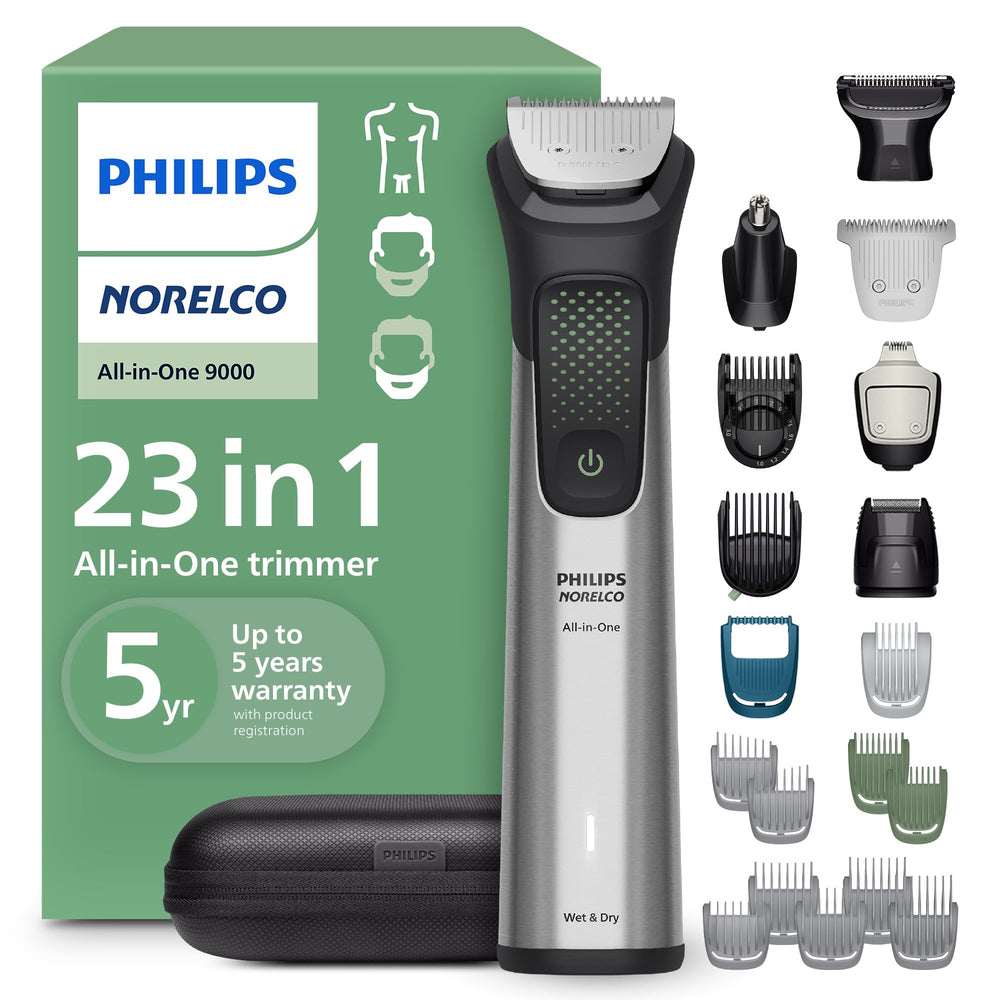 Norelco Philips vista frontal del dispositivo y sus controles, facilidad de uso