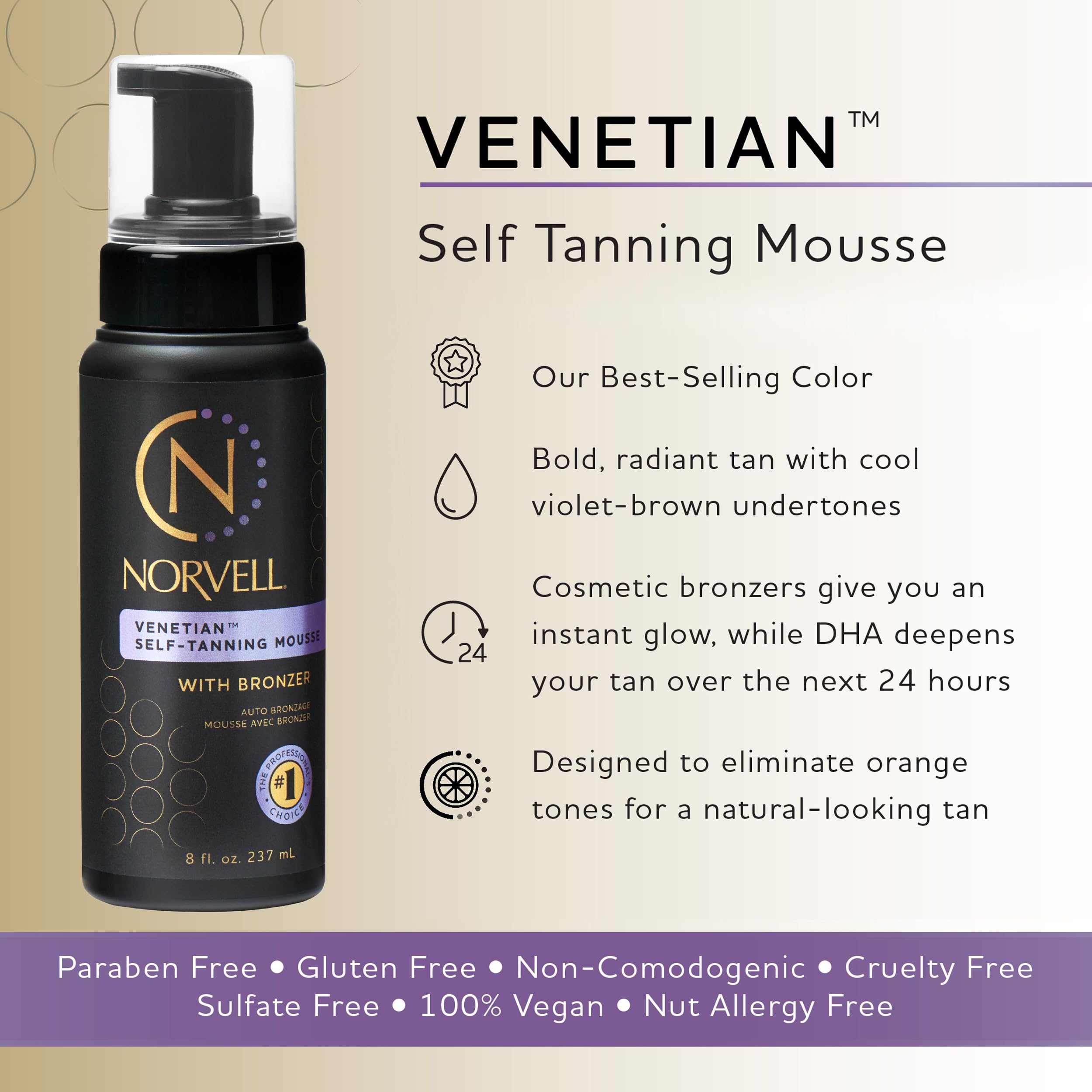 Textura cremosa del mousse Norvell Venetian en primer plano para aplicación uniforme