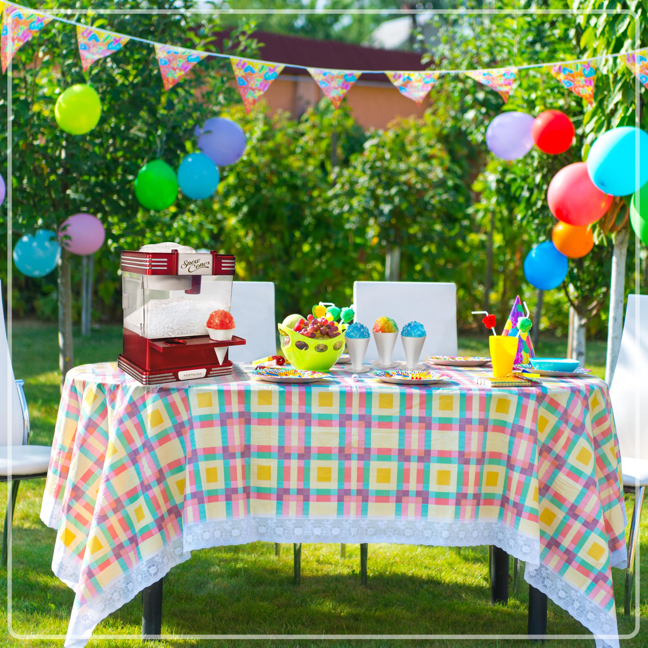 Nostalgia accesorios con cuchara y siropes, variedad de sabores lista
