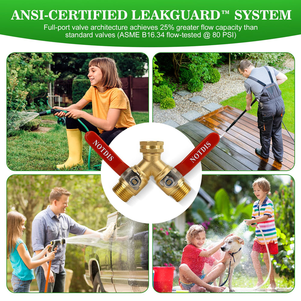 NOTDIS lifestyle garden scene with multiple hoses demonstrating convenient multitasking
