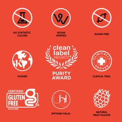 NovaFerrum etiqueta con certificados Vegan, Sin Gluten, Kosher y Halal visibles