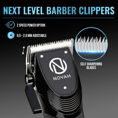 NOVAH Grooming cortapelos frontal con pantalla LED y diseño ergonómico